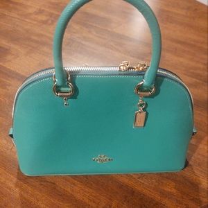 Coach Katy Satchel Green Purse Bag